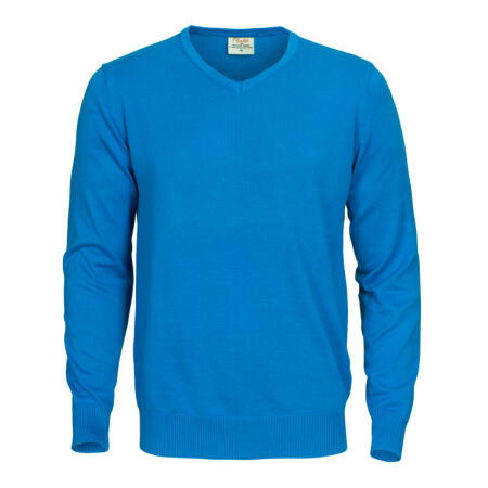 Printer Essentials PE2262501 Printer Essentials Forehand Knitted V Neck Sweater Ocean Blue