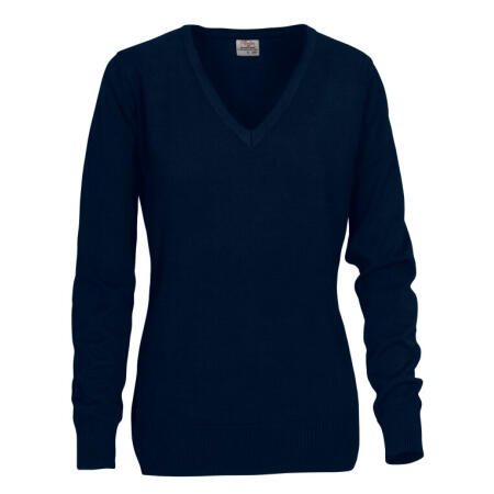 Printer Essentials PE2262502 Printer Essentials Ladies Forehand Knitted V Neck Navy