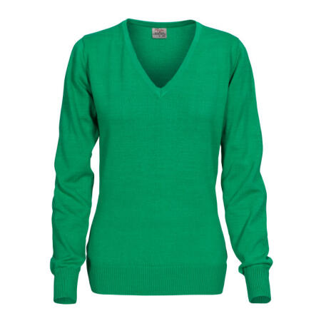 Printer Essentials PE2262502 Printer Essentials Ladies Forehand Knitted V Neck Fresh Green