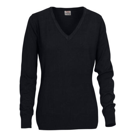 Printer Essentials PE2262502 Printer Essentials Ladies Forehand Knitted V Neck Black