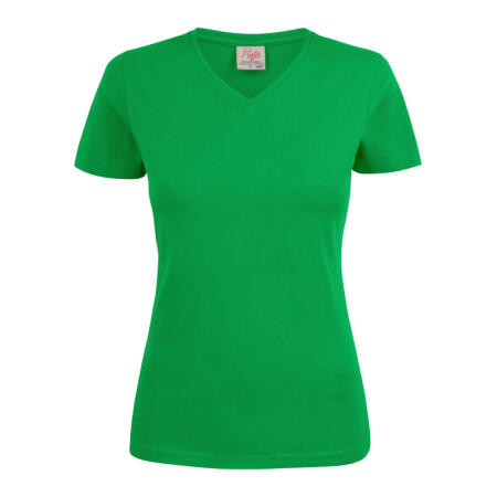 Printer Essentials PE2264025 Printer Essentials Ladies Heavy V-Neck T-Shirt Fresh Green