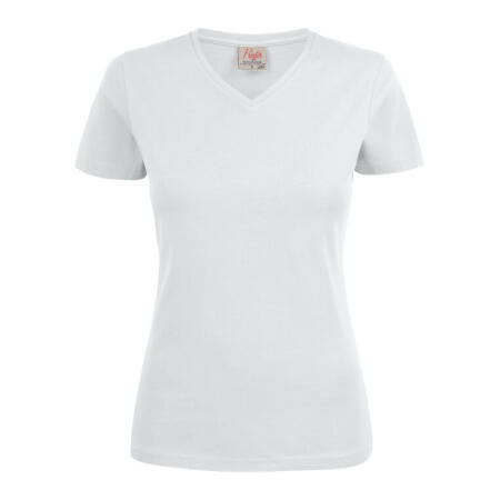 Printer Essentials PE2264025 Printer Essentials Ladies Heavy V-Neck T-Shirt White