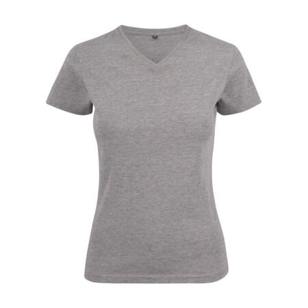 Printer Essentials PE2264025 Printer Essentials Ladies Heavy V-Neck T-Shirt Grey Melange