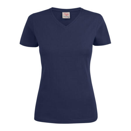 Printer Essentials PE2264025 Printer Essentials Ladies Heavy V-Neck T-Shirt Dark Navy