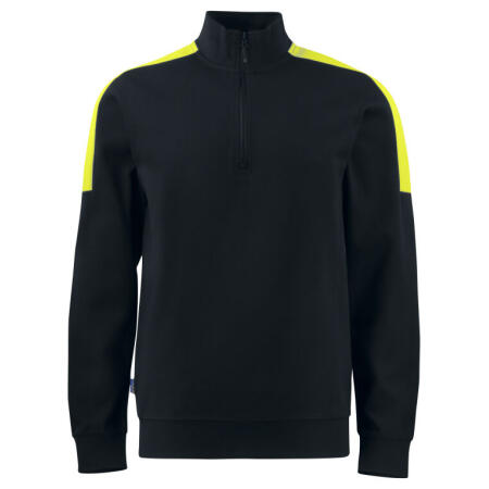 Pro-Job PJ642128 Pro-Job Prio 2128 1/2 Zip Sweatshirt Black/Yellow