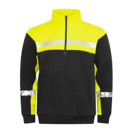 Pro-Job PJ647102 Pro-Job Progression 7102 1/2 Zip Sweatshirt Black/Yellow