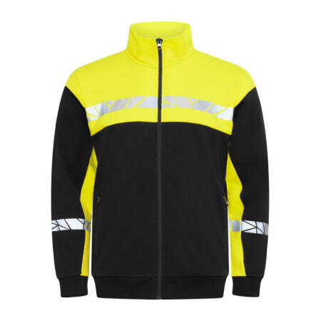 Pro-Job PJ647103 Pro-Job Progression 7103 Full Zip Sweat Black/Yellow