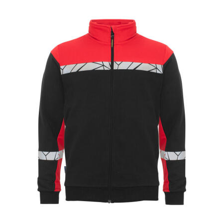Pro-Job PJ647103 Pro-Job Progression 7103 Full Zip Sweat Black/Red