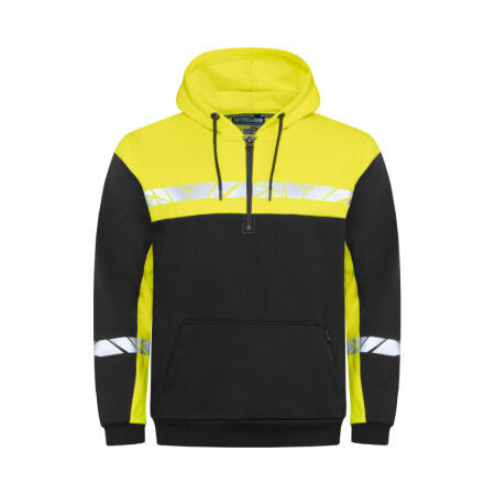 Pro-Job PJ647104 Pro-Job Progression 7104 1/2 Zip Hoodie Black/Yellow