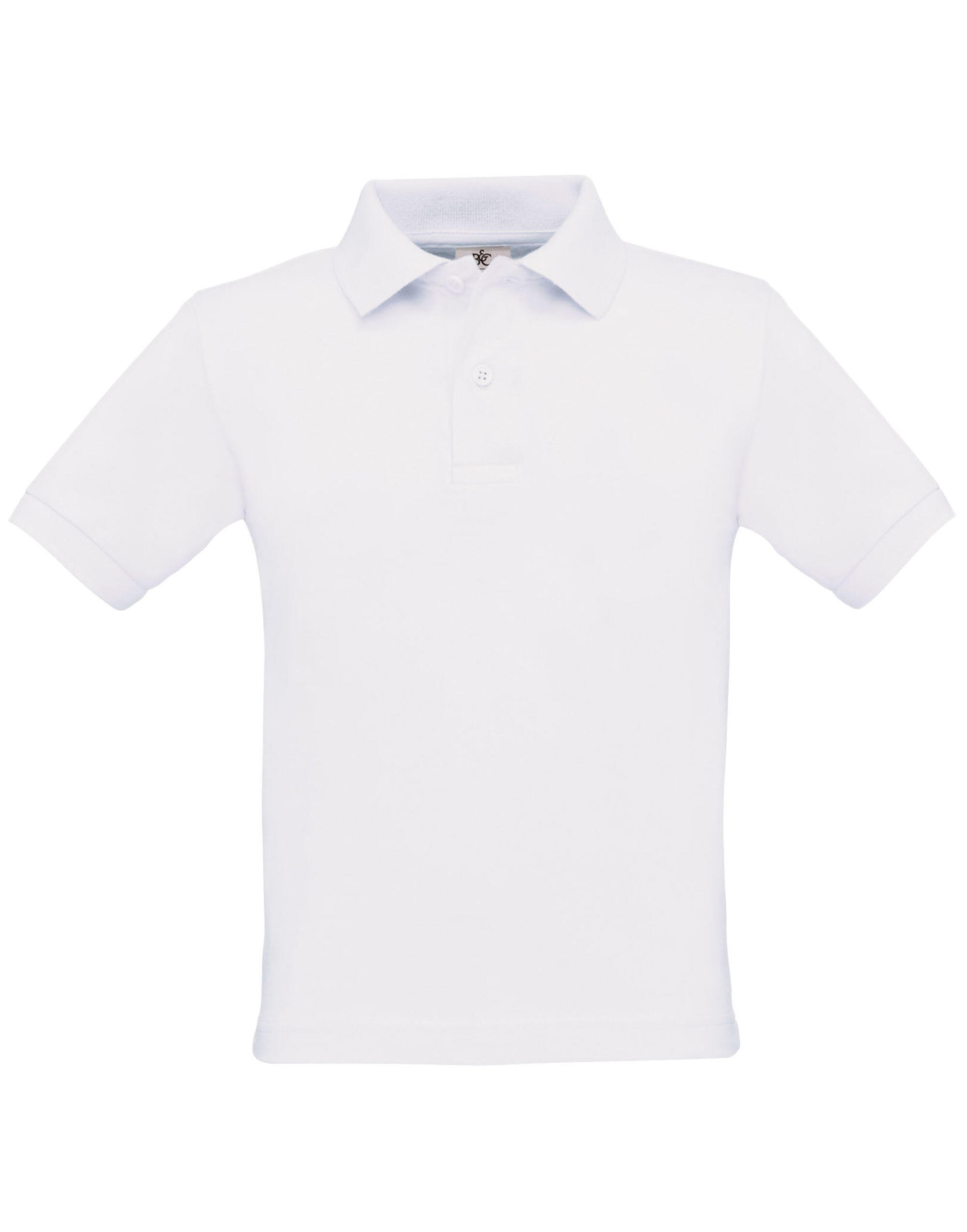 B&C White Kid's Safran Short Sleeve Regular Fit Polo