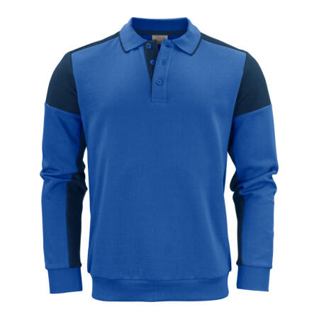 Printer Prime PP2262060 Printer Prime Long Sleeve Polo Sweatshirt Cobalt/Navy