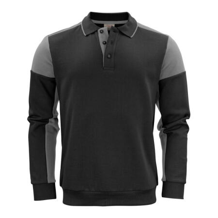 Printer Prime PP2262060 Printer Prime Long Sleeve Polo Sweatshirt Black/Anthracite