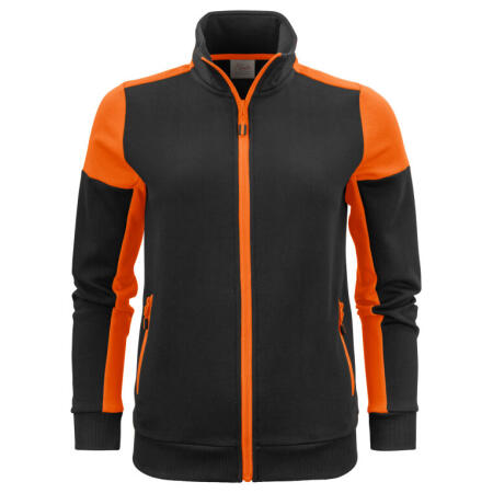 Printer Prime PP2262062 Printer Prime Ladies Full Zip Sweatshirt Black/Orange