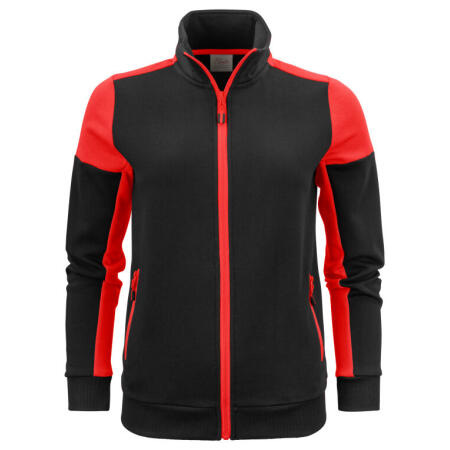 Printer Prime PP2262062 Printer Prime Ladies Full Zip Sweatshirt Black/Red