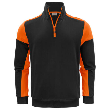 Printer Prime PP2262069 Printer Prime Half Zip Sweatshirt Black/Orange
