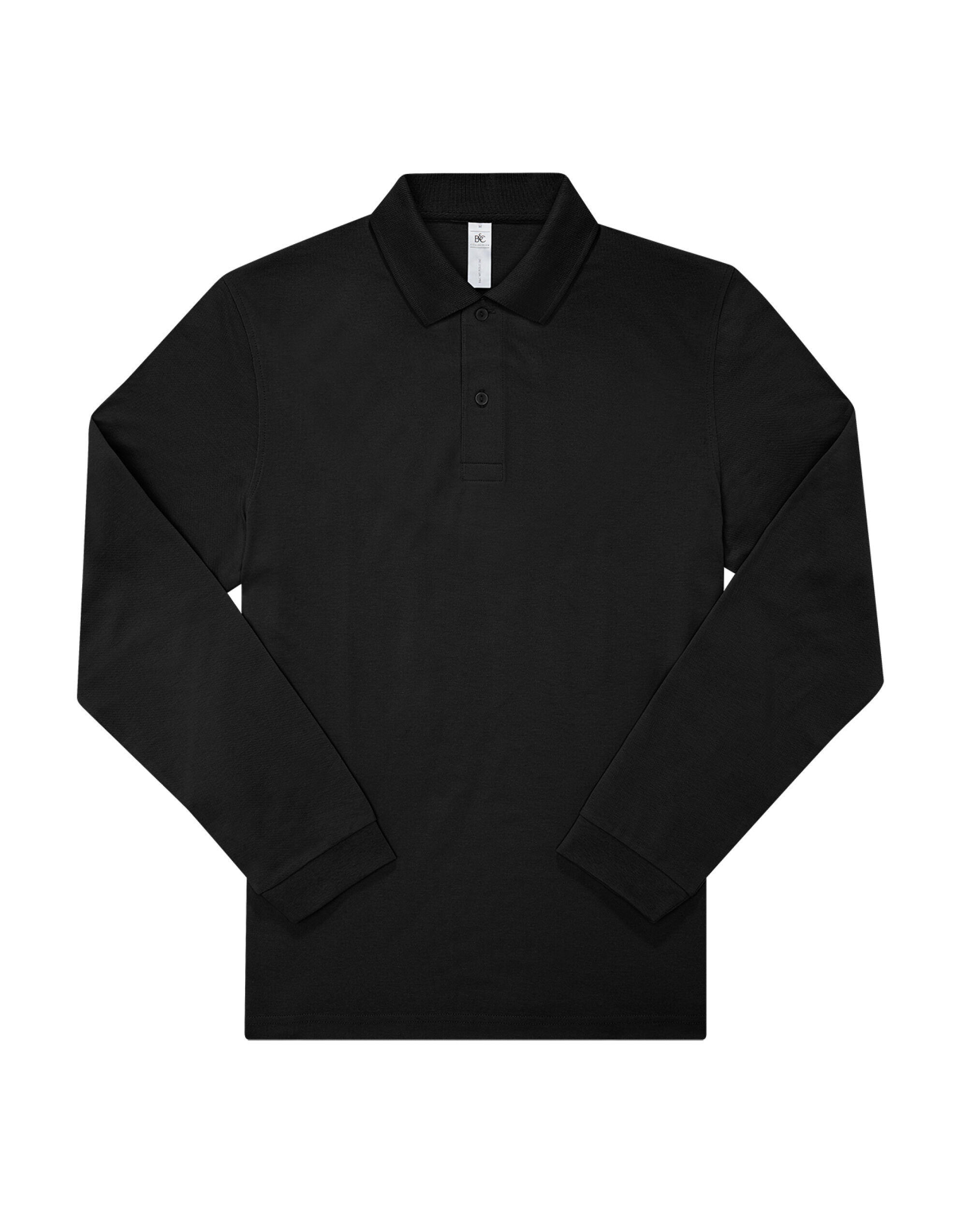 B&C PU425 My Polo 180 Long Sleeve Black