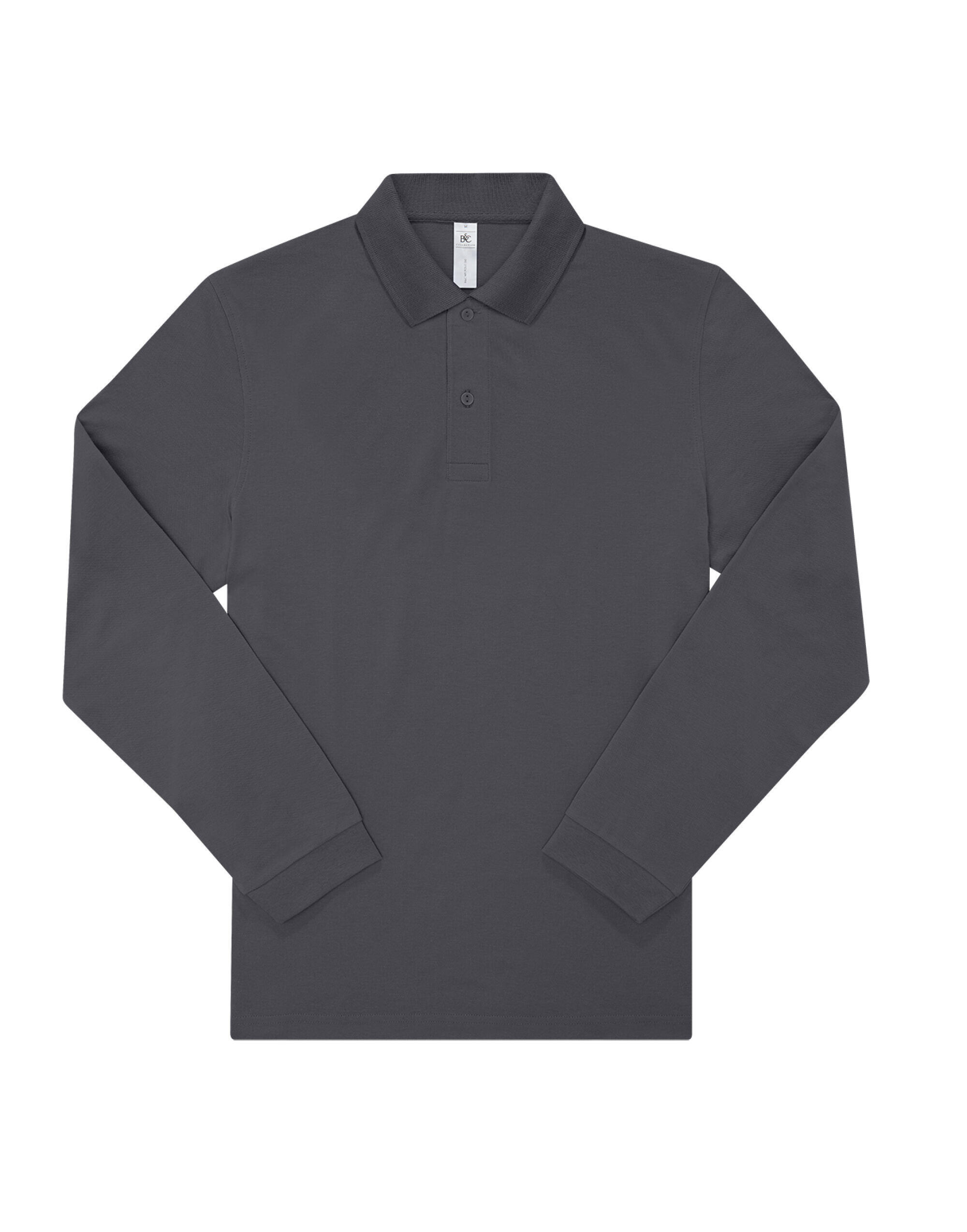 B&C PU425 My Polo 180 Long Sleeve Sport Grey