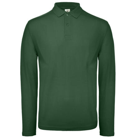 B&C PUI12 B&C ID.001 Men's Long Sleeve Polo Bottle Green