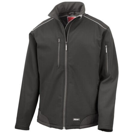 Result R124X Result Ripstop Softshell Workwear Jacket Black/Black