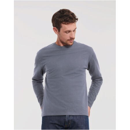 Russell R180L Russell Classic Long Sleeve T Convoy Grey