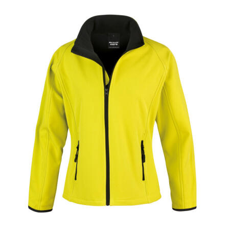 Result Core R231F Result Core Ladies' Printable Softshell Jacket Yellow/Black