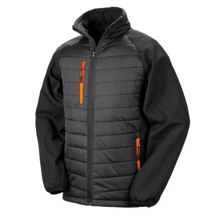Result Recycled R237X Result Recycled Compass Padded Softshell Jkt Black/Orange