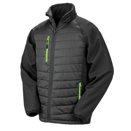 Result Recycled R237X Result Recycled Compass Padded Softshell Jkt Black/Lime Green