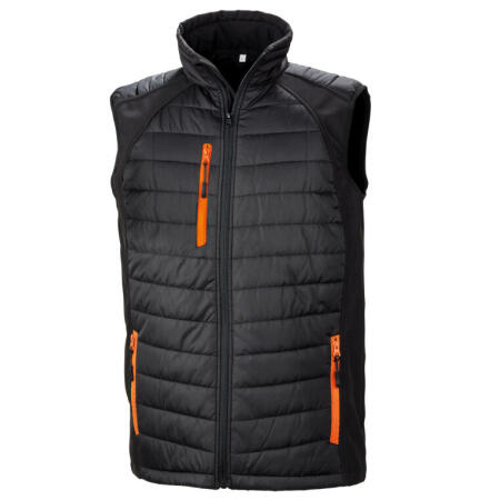 Result Recycled R238X Result Recycled Compass Padded Softshell Gilet Black/Orange