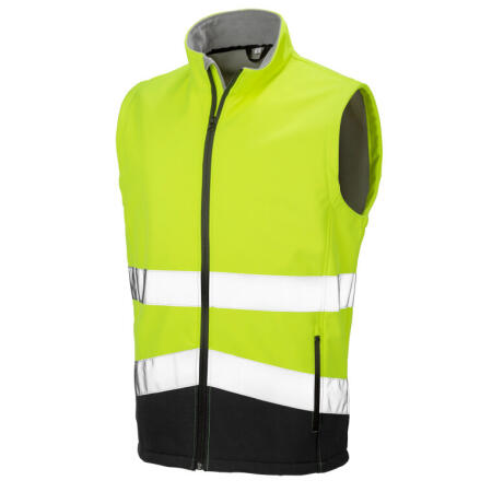 Result Safeguard R451X Result Safeguard Printable Safety Softshell Gilet Fluorescent Yellow/Black