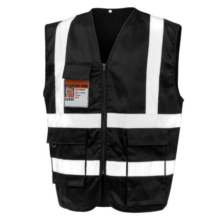 WORK-GUARD by Result R477X WORK-GUARD by Result Heavy Duty Polycotton Security Vest Black