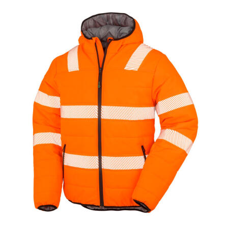 Result Recycled R500X Result Recycled Recycled Ripstop Padded Safety Jacket Fluoresent Orange