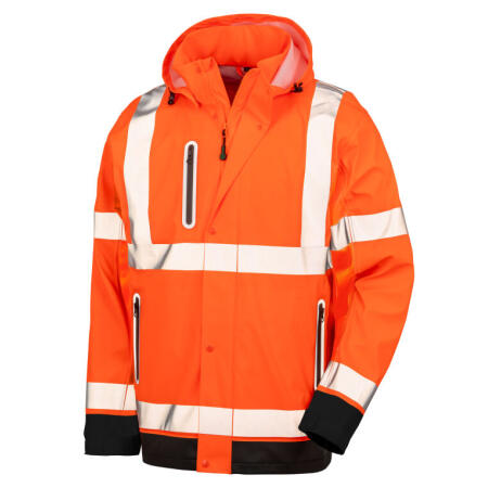 Result Recycled R507X Result Recycled Heavy Duty Prism PU Safe & Dry Jacket Fluorescent Orange/Black