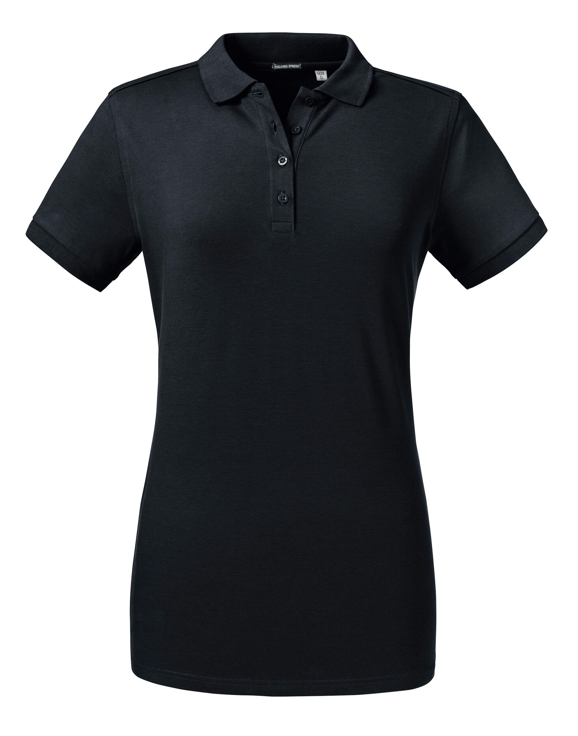 Russell R567F Ladies' Tailored Stretch Polo Black