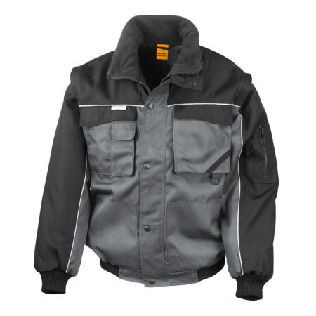 WORK-GUARD by Result R71X WORK-GUARD by Result Zip Sleeve Heavy Duty Jacket Grey/Black