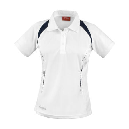 Spiro S177F Spiro Ladies' Team Spirit Polo Shirt White/Navy
