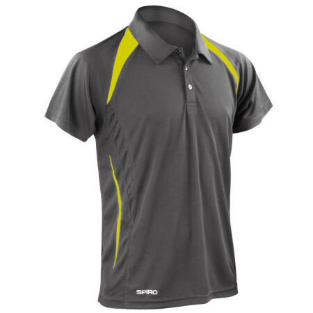 Spiro S177M Spiro Men's Team Spirit Polo Shirt Grey/Lime