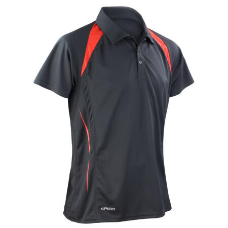 Spiro S177M Spiro Men's Team Spirit Polo Shirt Black/Red