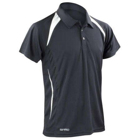 Spiro S177M Spiro Men's Team Spirit Polo Shirt Black/White