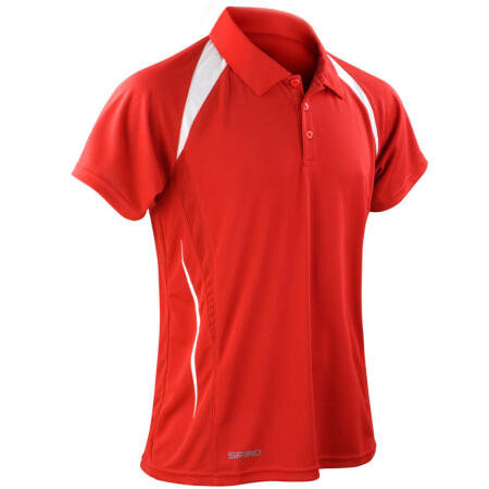 Spiro S177M Spiro Men's Team Spirit Polo Shirt Red/White
