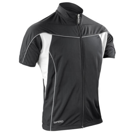 Spiro S188M Spiro Men's Bikewear Full Zip Performance Top Black/White