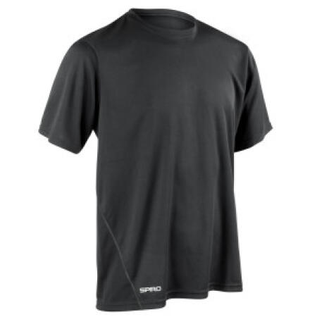 Spiro S253M Spiro Men's Quick Dry Short Sleeve T-Shirt Black