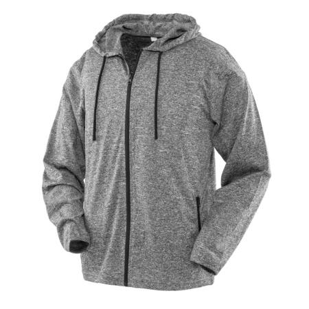 SPIRO FITNESS S277M SPIRO FITNESS Men's Hooded Tee-Jacket Grey/Black