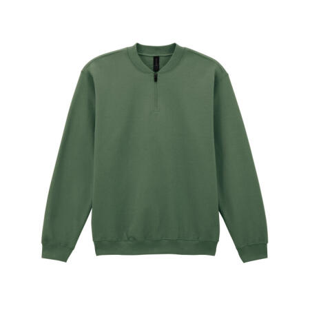 Gildan SF008 Gildan Softstyle Midweight 1/4 Zip Sweatshirt Military Green