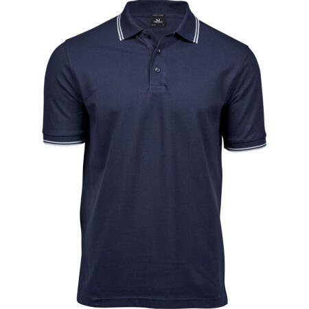 Tee Jays TJ1407 Tee Jays Men's Luxury Stripe Stretch Polo Navy/White