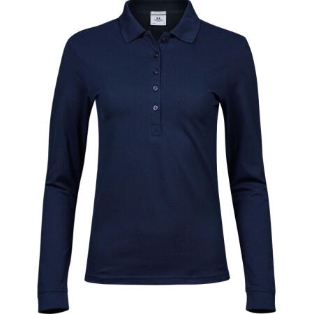 Tee Jays TJ146 Tee Jays Ladies' Luxury L/S Stretch Polo Navy