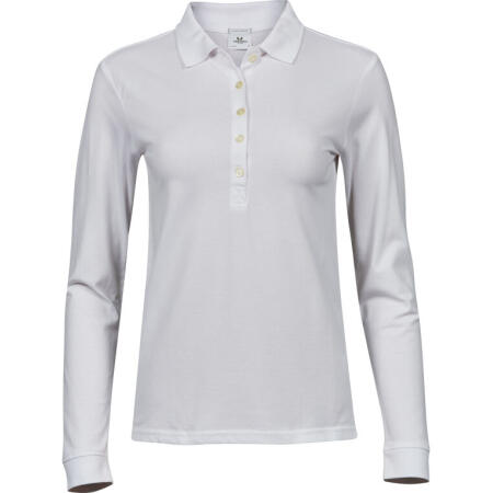 Tee Jays TJ146 Tee Jays Ladies' Luxury L/S Stretch Polo White