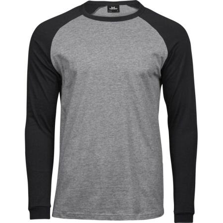 Tee Jays TJ5072 Tee Jays Men's Baseball Tee Heather Grey/black