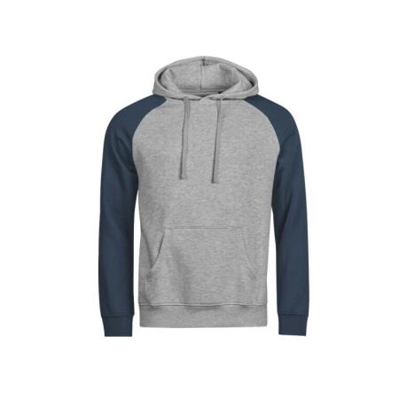 Tee Jays TJ5156 Tee Jays Unlabeled Two-Tone Hooded Sweatshirt Heather Grey/Ink