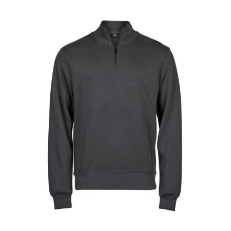 Tee Jays TJ5506 Tee Jays  Ribbed Interlock Half Zip Dark Grey