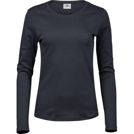Tee Jays TJ590 Tee Jays Ladies' Long Sleeve Interlock Tee Dark Grey